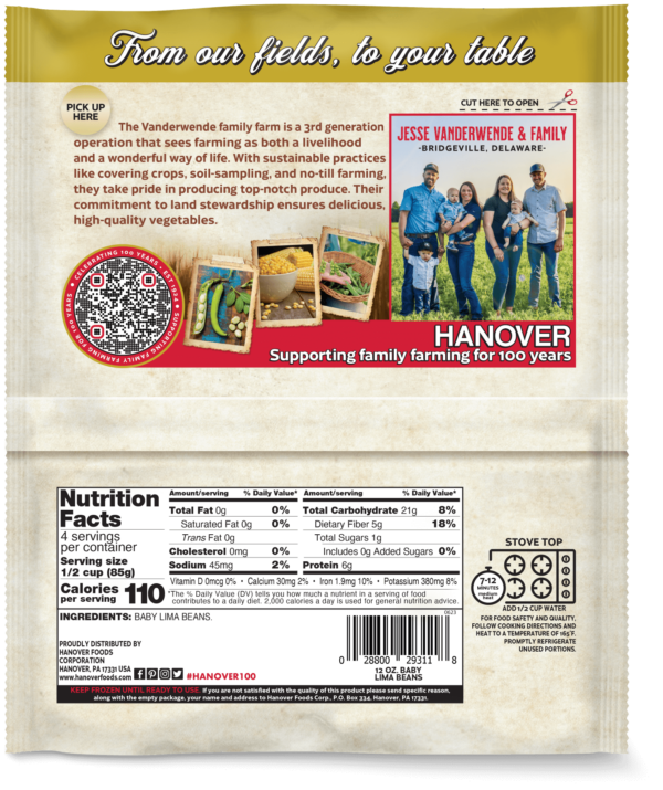 Baby Lima Beans | Hanover Foods