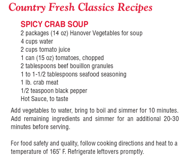 Country fresh classics recipes | Hanover Foods