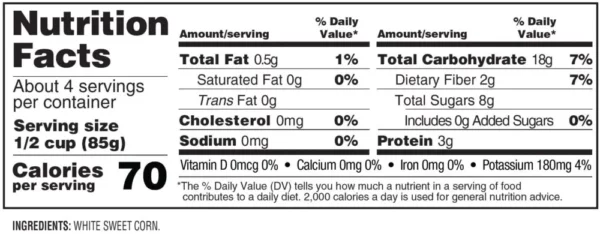 Nutrition facts | Hanover Foods