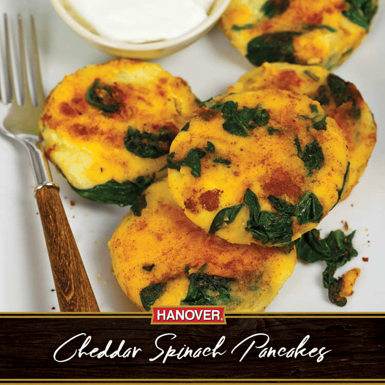 Cheddar Spinach Pancakes | Hanover Foods