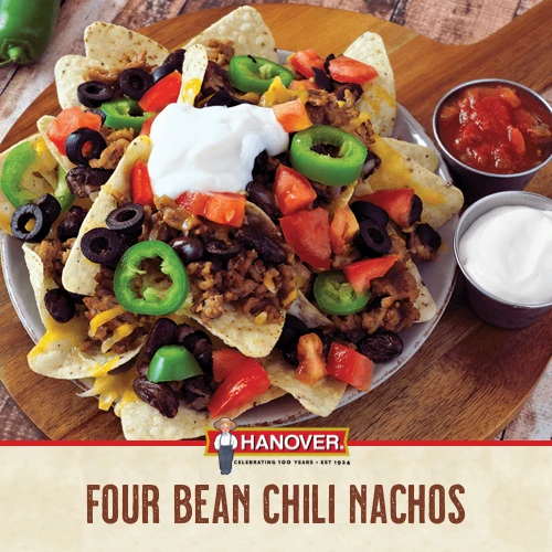 Four Bean Chili Nachos