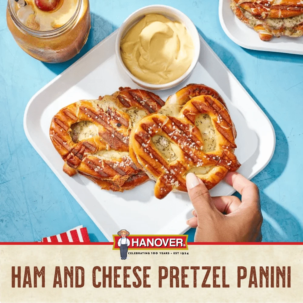 Ham and Cheese Pretzel Panini recipe
