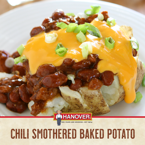Chili Smothered Baked Potato
